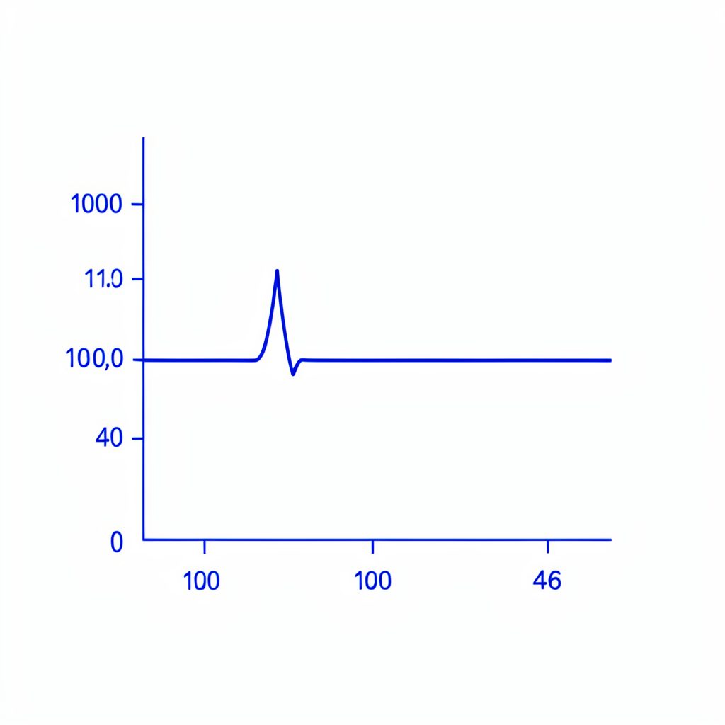 A minimal line drawing of a blood pressure reading chart with two numerical values, in soft navy and slate blue.
