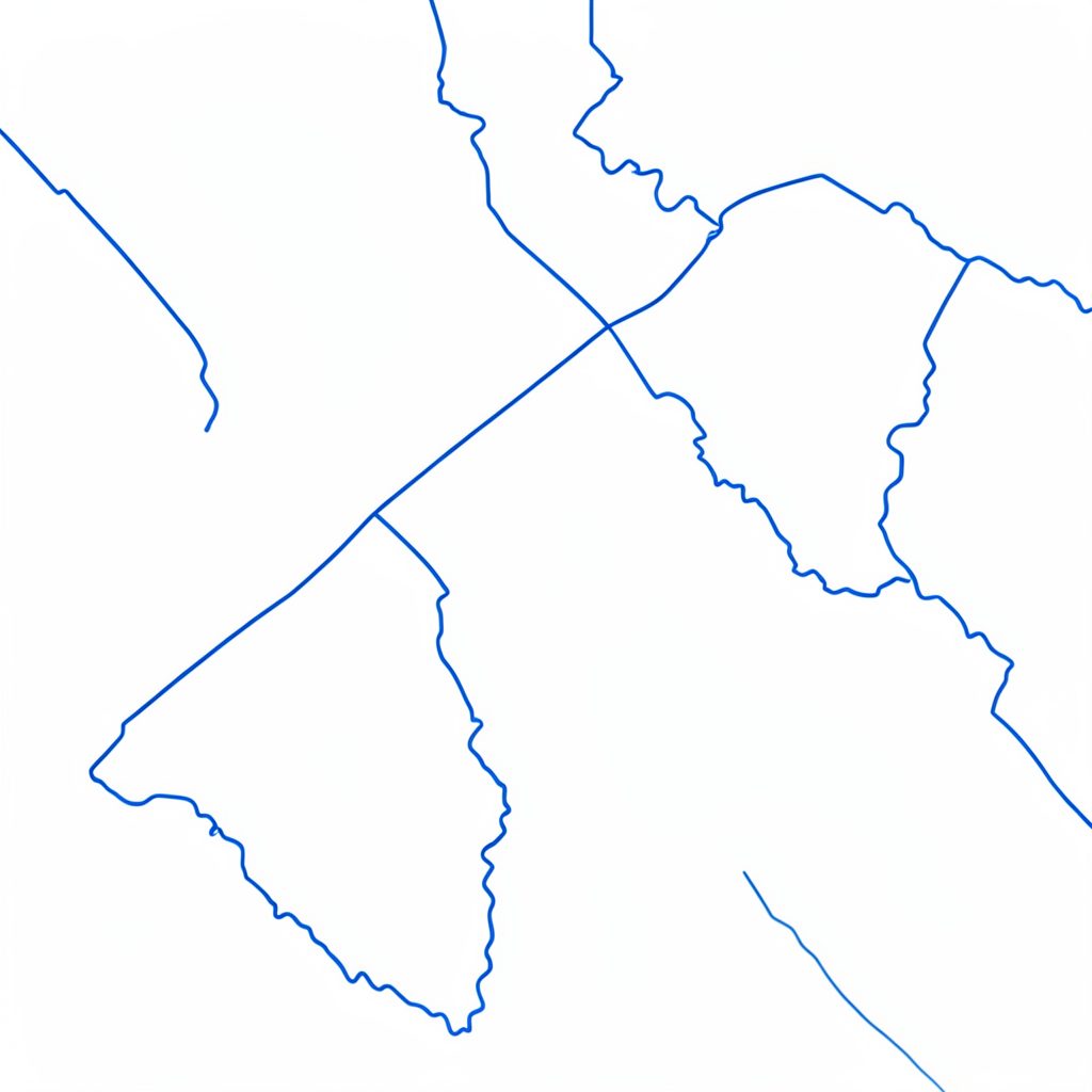 A minimal line drawing of a walking figure and a map for risk factors and activity, in navy and cream